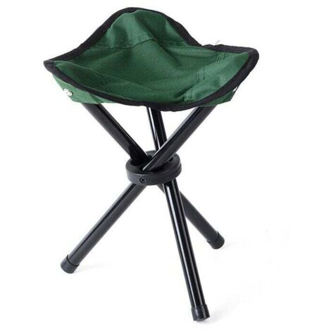 Tabourets de camping trépied, chaise de camping pliante portative légère, petit tabouret en toile à 3 pieds pour la pêche en plein air plage barbecue pique-nique voyage siège de randonnée (1/5)