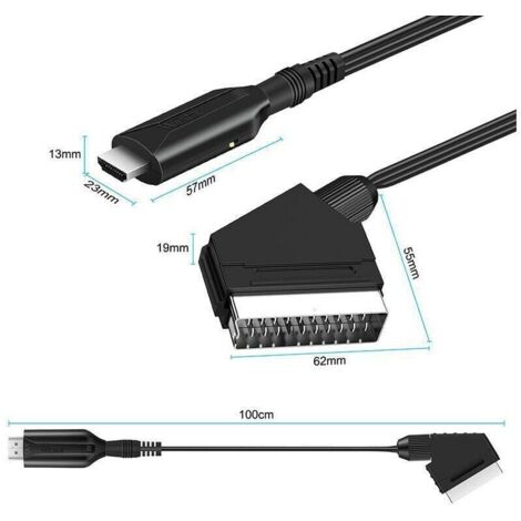 Câble convertisseur SCART, adaptateur AV universel 720P-1080P Stable