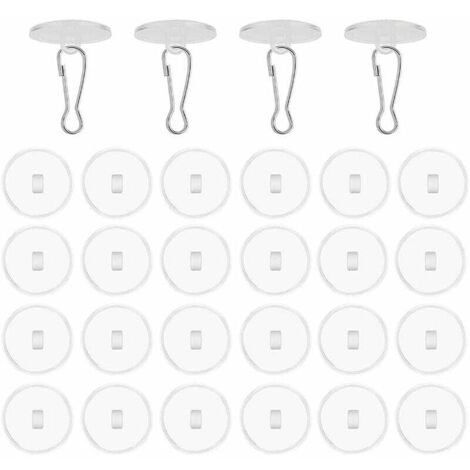 30 crochets de plafond auto-adhésifs transparents sans perçage crochets de support de plafond avec clips de mât de drapeau crochets décoratifs pour accrocher des carillons éoliens, salon, chambre, sal (1/5)