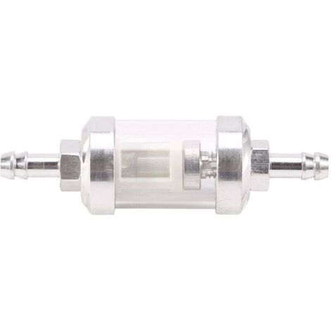 （Argent）Filtre à Essence Universel pour Moteur à PéTrole Brut en Verre Chromé, Essence 5/16 Pouces, 8 Mm,pour Motos (1/5)