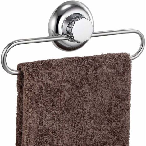 Anneau Porte-Serviettes à Ventouses - Système de Vide - Pas de Perçage - Acier Inoxydable - Murale Porte Serviette pour Salle de Bains et Cuisine (1/5)