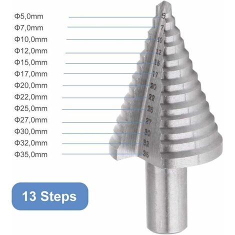 Flintronic Foret Étagé, 5PCS (5-13Mm, 3-13Mm, 6-19Mm, 5-22Mm, 6-35Mm
