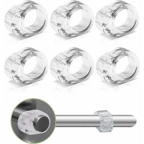 Lot de 6 butées de poignée de porte en PVC, arrête les bosses, protection murale pare-chocs, protecteur petit transparent, caoutchouc, silicone de couleur transparente pour salle de bain, chambre, bur (1/5)