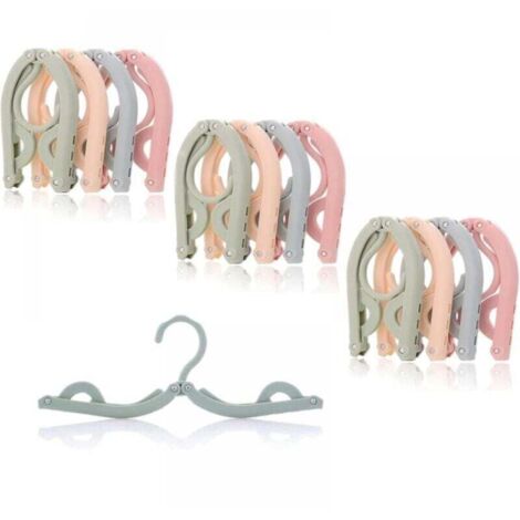 (12 pièces)Cintres Pliables Portable, Cintre Gain de Place Multi Cintre Magique Rangement, Cintres Plastique Ceintre Enfant, Peut être Utilisé pour l'extérieur, Le Camping, antidérapant Durable (1/5)