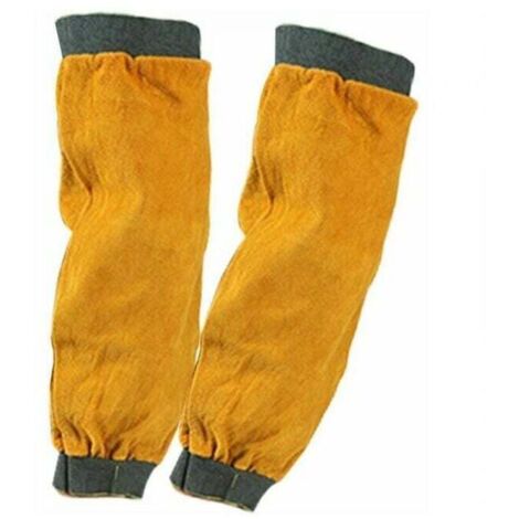 2 pièces 572 ° F jardinage soudure soudure éclaboussures épine preuve en cuir longues manchettes manches manchon anti-brulure protection contre la chaleur (1/5)