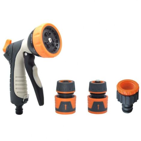 Pistolet de pulvérisation pour tuyau d'arrosage – 9 modèles réglables, buse de pulvérisation pour tuyau d'arrosage, pistolet à tête de tuyau robuste pour lavage de voiture, douche de jardin et animaux (1/5)