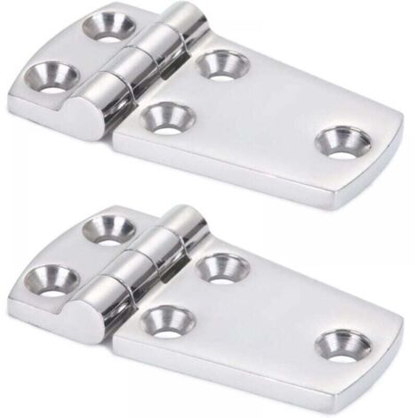 2pcs 38 mm x 70 mm Support de matériel Porte Charnière Acier À toute épreuve Charnière de bateau en acier Cabinet Plateforme Charnière en acier inoxydable Marin Garage (1/5)