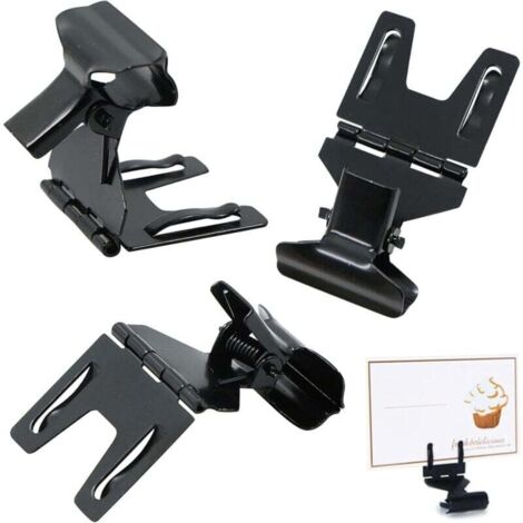 10 PCS Noir,Étiquette Prix Clip Porte cartes - D'étiquetage Clips en Métal, 5,2 2,8 cm, Porte-cartes pour étiquette de prix Porte-photo Photos de mémo de mariage Anniversaire de bureau. (1/5)