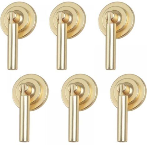 Lot de 6 poignées d'armoire en forme de goutte en alliage de zinc brossé avec vis de montage pour armoires, tiroirs, portes, meubles décoratifs (long pendentif cylindrique) (1/5)