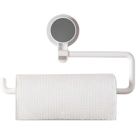 Porte-serviettes en papier mural organisateur de rouleau rotatif multifonction adhésif fort pour cuisine salle de bain salon bureau (1/5)