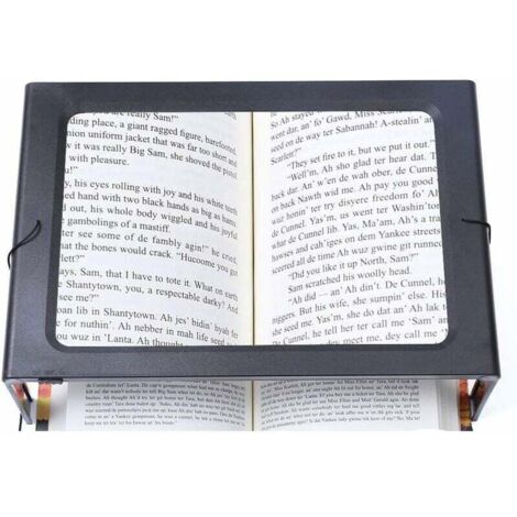 Loupe rectangulaire pliable pleine page mains libres avec 12 lumières LED pour lire, travailler