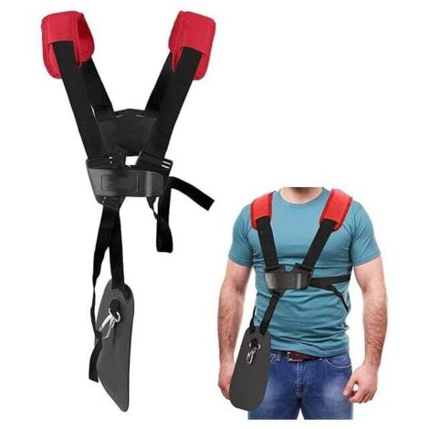 (Rouge)Bandoulière Tondeuse - Tondeuse à Harnais Double Epaule avec Ceinture de Nylon Durable Adjuestable pour Débroussailleuse ou Jardinage pour STIHL FS, Taille-Bordures Série km (1/5)