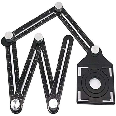 Outil de mesure d'angle en alliage d'aluminium à six faces-règle d'angle universelle-localisateur d'ouverture universel-mise à niveau de la règle en alliage d'aluminium-outil de mesure multi-a (1/5)