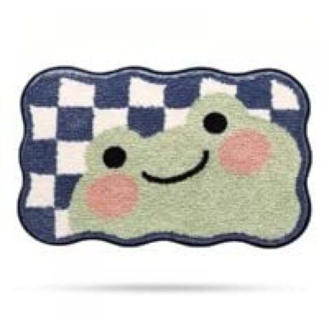 (400 × 600 × 30 mm) Tapis de salle de bain en forme de grenouille mignonne, super doux, absorbant, lavable en machine, tapis antidérapant, adapté à la baignoire, à la douche et à la salle de bain