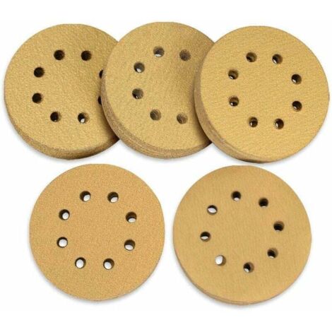 Bolatus Lot de 36 feuilles de papier abrasif 125 mm Velcro, disques abrasifs secs et hdes pour