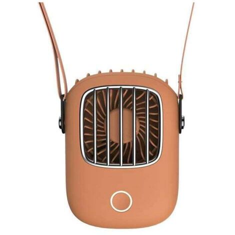 orange USB Rechargeable Mini De Poche Petit Ventilateur Cou Suspendu Taille Suspendue Paresseux Sports Portable Silencieux Ventilateur (1/5)