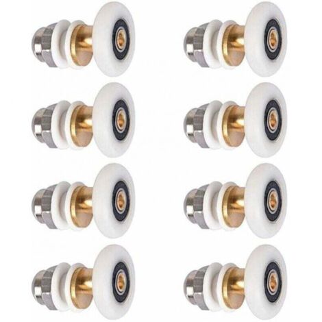 8 Pièces Roulette Porte Douche Roulettes de Porte Coulissante Cabine de Douche Porte Poulies Roue de Rechange pour Rouleau avec Diamètre de Roues 25mm (1/5)