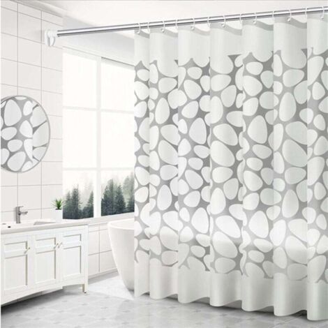 Rideaux de Douche, Rideau pour Salle de Bain, Tissu Imperméable Épais Rideaux, Tissu Impermeable et Anti-moisissure Rideau de Bain - 180 x 200 cm (pavé) (1/5)