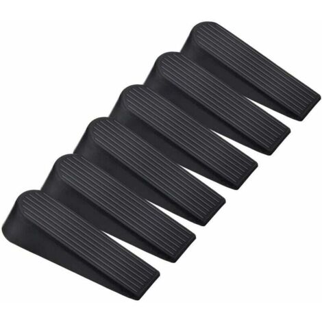 Lot De 6 Cales De Butée De Porte Butée De Porte En Caoutchouc Noir Pour La Maison Et Le Bureau (1/5)