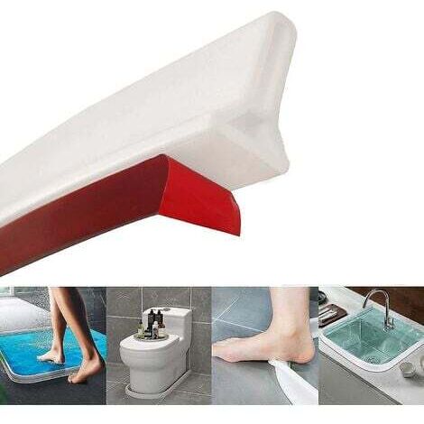 Piao Bande de rétention d'eau Pliante pour Douche, barrière d'eau de seuil de Douche en Silicone Auto-adhésive Facile à Installer Barrière d'eau de séparation Sèche et Humide (1/3)