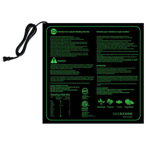 Coussin chauffant pour semis 50x50CM Le coussin chauffant pour semis imperméable et durable convient à la culture hydroponique intérieure et à la germination des semis en hiver