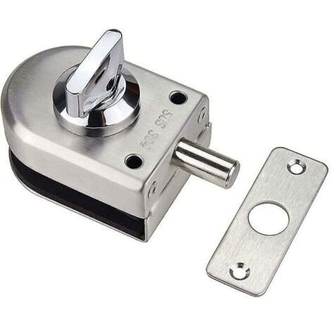 – serrure de porte en verre en acier inoxydable, verrou de sol, boulon de verrouillage au sol pour salle de bains, toilettes, magasin, portes en verre (1/5)