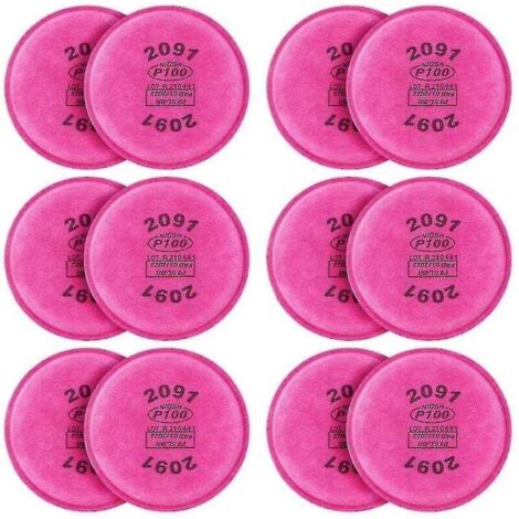 12 Pcs 2091 P100 Particulate Filter Replacement For 6000 6200 6800 7000 Ff-4 Model 2091 P100 Filter (1/5)