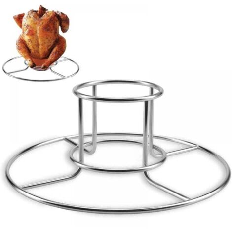 rôtissage de poulet et de dinde pour fumoir et gril, support de poulet en acier inoxydable, accessoires de barbecue lavables au lave-vaisselle (1/5)