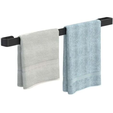 Porte-serviettes, barre à serviettes simple, carré noir (taille: 40cm) (1/5)