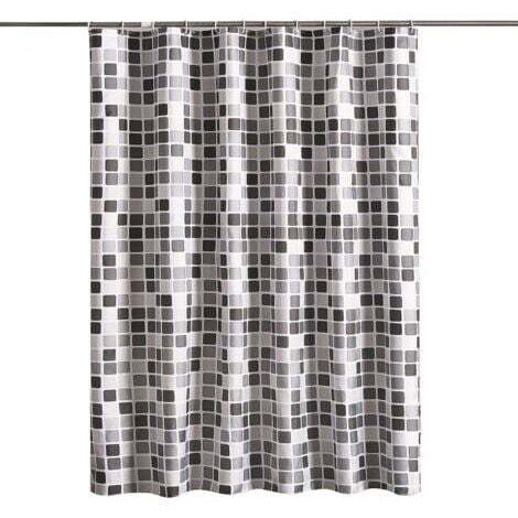 Rideau de douche 200 x 220 cm (l XH), anti-moisissure, antibactérien, hydrofuge, tissu polyester doux (1/4)