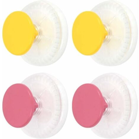 4Pcs Patères Murales Rondes 3,3 x 6,4 en Plastique de Haute Qualité avec Ventouse Robuste Crochet Mural Adhesif pour Serviette Peignoir et Manteau sans Perçage et vis, 2 Couleurs (1/5)