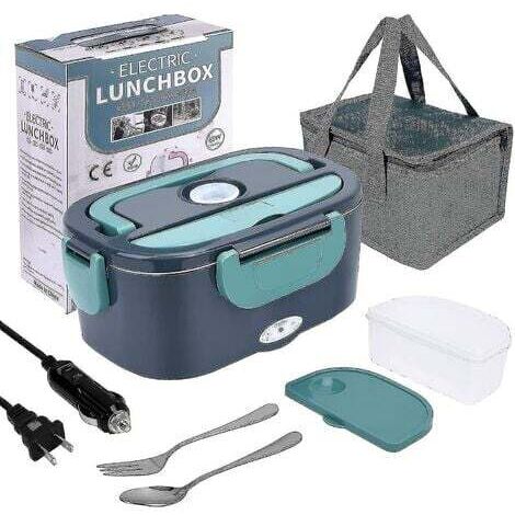 Electric Lunch Box Food Heater, 3 In 1 60w High-power Portable Microwave For Car And Home - 12v 24v /110v, Leak Proof, 1.5l Removable 304 Stainless St (1/2)