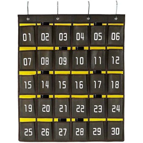 – tableau de poche numéroté pour articles divers de salle de classe, support de téléphone portable, organisateur suspendu à porte murale (1/5)