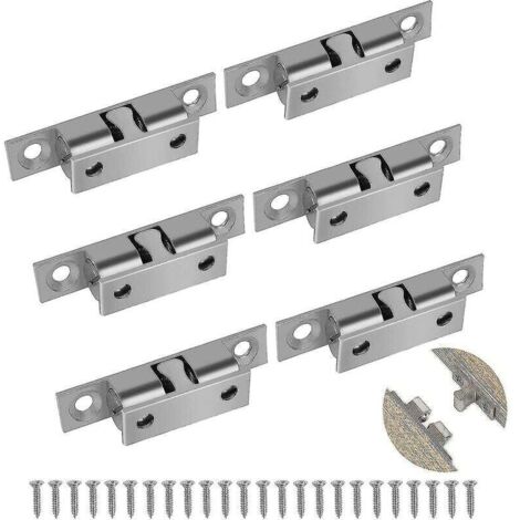 6 pièces loquet à bille, loquet à double boule, loquet à double boule réglable, loquets de porte à double boule solides, pour meubles de cuisine, armoire (1/5)