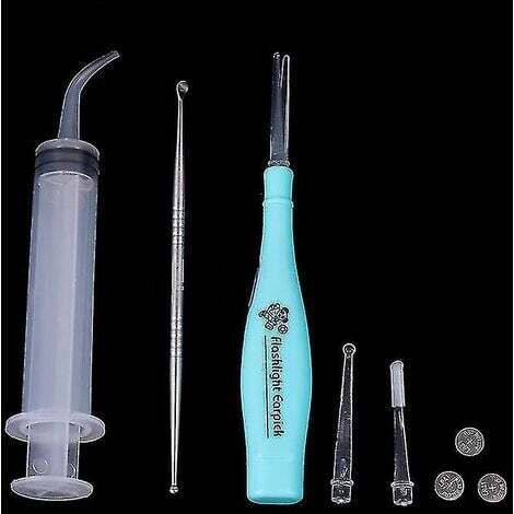 Outil d'extraction de pierre d'amygdale, lumière Led, cure-oreille en acier inoxydable, irrigateur de cérumen, propre, ensemble d'outils d'extraction de pierre d'amygdale