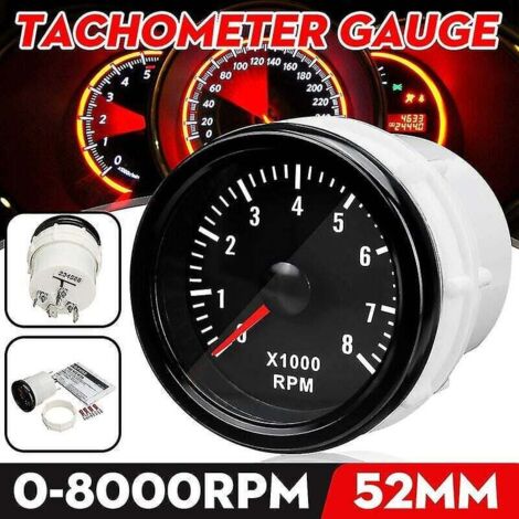 2" 52mm 0-8000 Rpm Tachometer Tachometer Speed Gauge For Gasoline Engines (1/5)