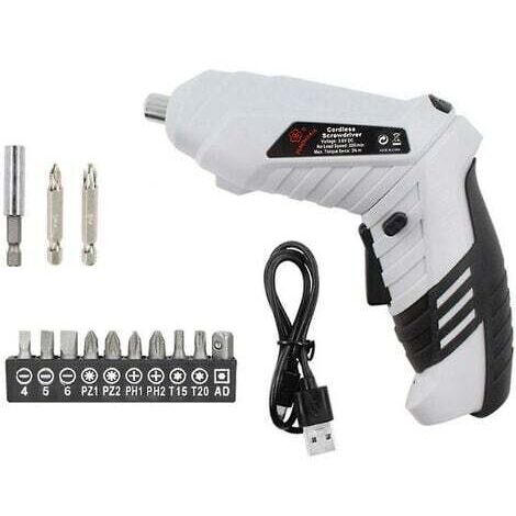 Tournevis électrique  , Kit de perceuse, tournevis Rechargeable au lithium-ion, 16 pièces