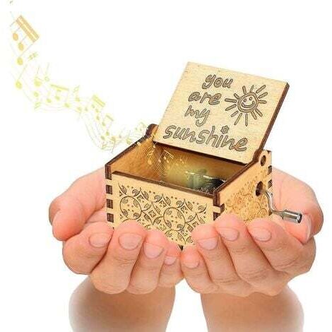 You Are My Sunshine Music Box, Music Box You Are My Sunshine For Valentine Gifts, You Are My Sunshine Gifts Music Box For Girls Boys, Hand Crank Woode (1/3)