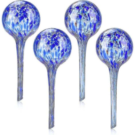 Globes d'arrosage pour plantes de 200ml, 4 piquets d'arrosage automatique, ampoule d'arrosage automatique en verre (1/5)