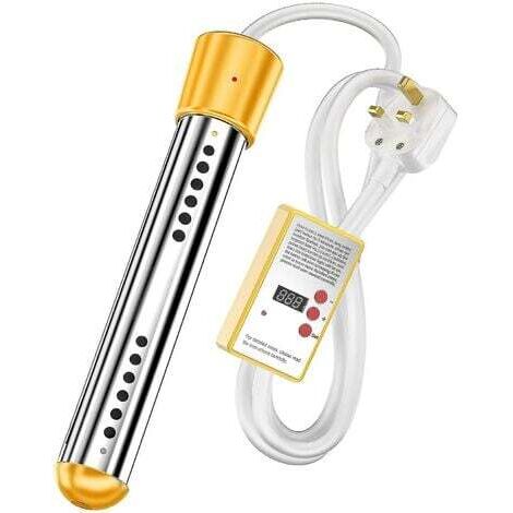 Chauffe-baignoire 3000 W Thermoplongeur électrique Thermoplongeur de voyage, Thermoplongeur en acier inoxydable, Chauffe-eau électrique Natation - Prise UK