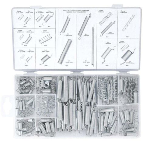 Kit combiné de ressorts 200 pièces, ressorts de tension, ressorts oscillants, ressorts de compression en acier inoxydable, ressorts en acier (avec boîte) (1/5)