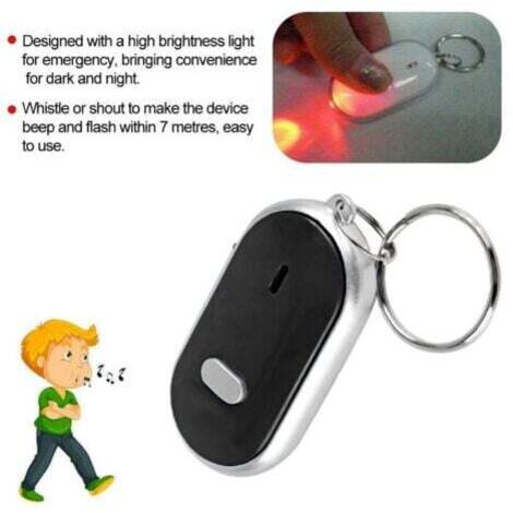 Smart Trouver Locator Anti-Lost Key Finder Porte-clés Sifflet Bip Sound Control LED Torche Portable Clé De Voiture Mini Finder  30