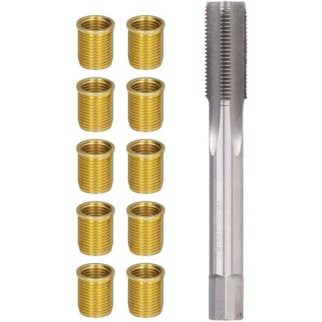 Outils de réparation de filetage de bougie d'allumage, inserts M12x1.25 en métal pour moteur à essence et kit de robinet M14x1.25 (1/5)