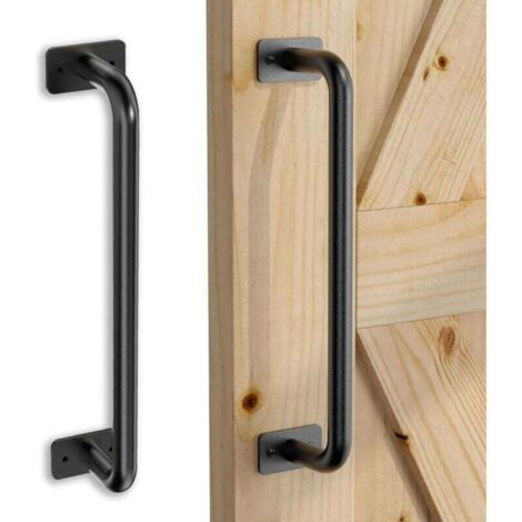Poignée de porte rétro pour quincaillerie de meubles de porte de grange coulissante 1PC, poignée de porte noire 28.5CM (1/5)