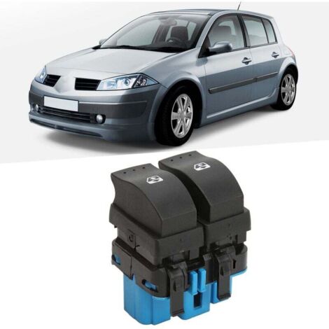 QiMeiTech Interrupteur Leve Vitre pour Megane 2 Grand Scenic 2 Commande Bouton Lève Vitre Electrique 8200107772