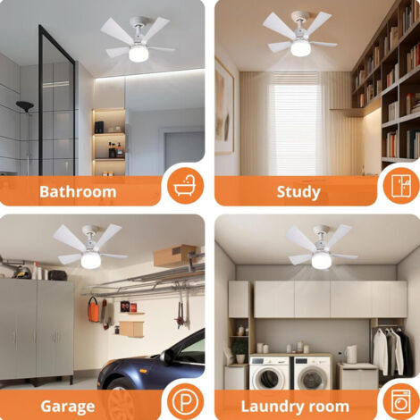 Snsok Ventilateur Plafond 36" Avec Lumière Et Télécommande - Moteur DC Silencieux, 3 Couleurs, 6 Vitesses, Blanc Cassé