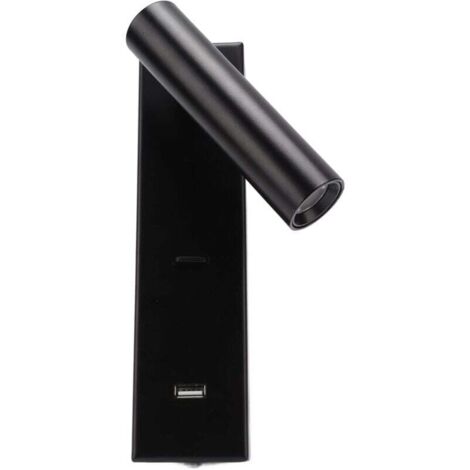 Lampe de Lecture Murale à LED Simple et élégante en Alliage D'aluminium Rechargeable avec Interrupteur Port USB pour Bureau D'hôtel de Chambre à Coucher D'intérieur 100‑240V (1/5)