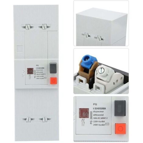 30-60A 50Hz / 60Hz 2P Disjoncteur Commutateur d'Air de Protection Disjoncteur Basse Tension Commutateur de Protection Multiple (1/5)