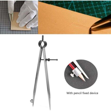 Diviseur D'aile, Boussole Artisanale En Cuir En Acier Au Carbone Emplacement De Diviseur Daile Verrouillable Boussole De Dessin Avec Porte Crayon Pour Le Traitement Des Pieces 300mm 87208408