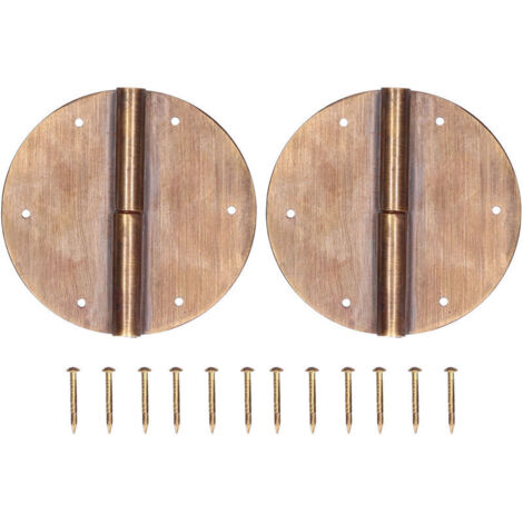 Jeffergarden 2Set charnières rondes en laiton accessoire de quincaillerie de charnière Antique chinoise pour meubles 6cm (1/5)